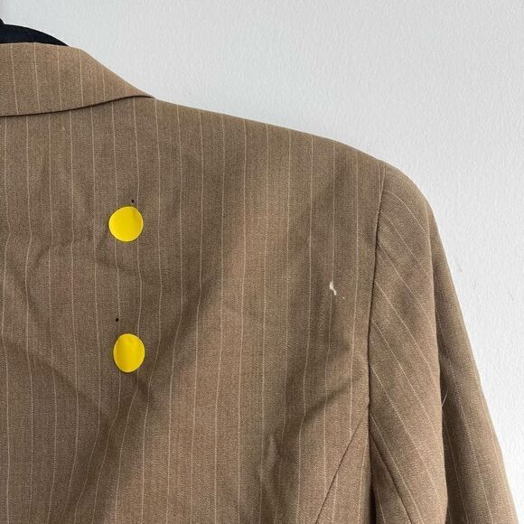 Jones New York Women's Suit Jacket Double Breasted Stripe Brown Size 6 - Picture 2 of 6
